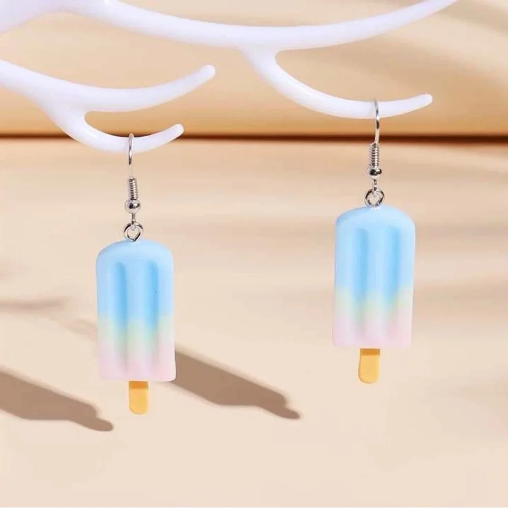 Rainbow Pastel Popsicle Summer Vacation Blue Yellow Pink Ice Cream Kawaii Dangle